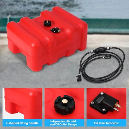 15 Gallon Portable Marine Can, Large Capacity Boat Tank, 2-Way Vented Cap, Built-in Gauge & Pick-Up, Handles, for Outboard Engine Boats,Yacht, Fishing,Deck Boats