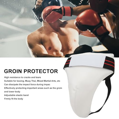 Groin Guard, Boxing Groin Guard Protector with Adjustable Straps Cup Groin Guard for Taekwondo Muaythai MMA Men