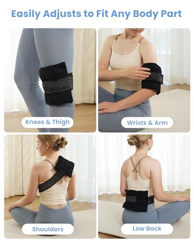 2 Ice Packs for Injuries Reusable, Cold and Hot Packs for Injuries, Joint Pain, Muscle Soreness, and Body Inflammation, Adjustable Ice Packs Wraps for Knees, Back, Shoulders, Arms, and Legs - size: Medium