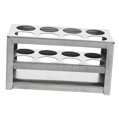 PRETYZOOM 1pc Stainless Steel Test Tube Rack Practical Organizer for Laboratory Classroom and Home Use Lightweight Holder for Test Tubes Lipsticks