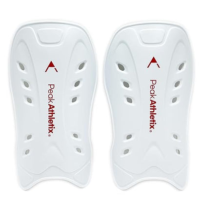 Soccer Shin Guards – Lightweight Protective Gear for Youth & Adults - color: White, size: Large-X-Large