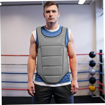 Boxing Body Protector, Reversible Chest Protector, Adjustable Taekwondo Sparring Gear, Sponge Boxing Training Equipment 160-180cm|Chest Rib Guards - color: Black & White
