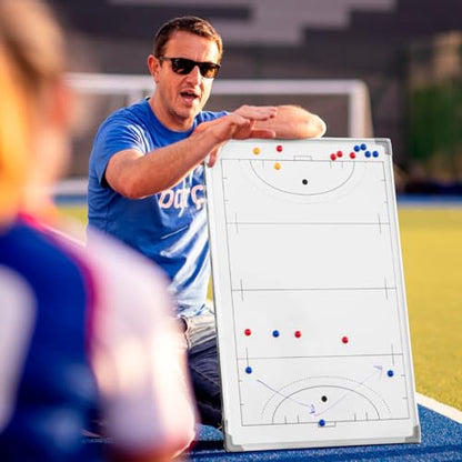 FORZA 35in x 24in Double-Sided Sports Coaching Whiteboard | 13 Sport Options - Dry Erase Board Equipped with Magnetic Markers, Pen & Eraser (Field Hockey, with Carry Bag) - size: With Carry Bag, style: Field Hockey