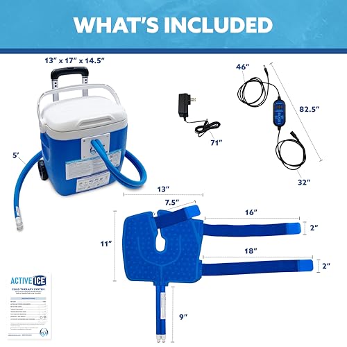 Polar Active Ice 3.0 Cold Therapy Ice Machine System with Programmable Timer, Knee and Joint Compression Pad, Lightweight 16 Quart Cooler, Quiet Pump, Strong Cryotherapy Pain Relief Treatment - style: Knee/Joint Pad