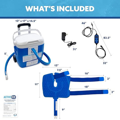 Polar Active Ice 3.0 Cold Therapy Ice Machine System with Programmable Timer, Knee and Joint Compression Pad, Lightweight 16 Quart Cooler, Quiet Pump, Strong Cryotherapy Pain Relief Treatment - style: Knee/Joint Pad