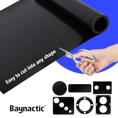 Neoprene Rubber Sheet 12" x12' – 1/16" Thick, Oil & Water Resistant Gasket Material for Seals, Pads, Floor Protection