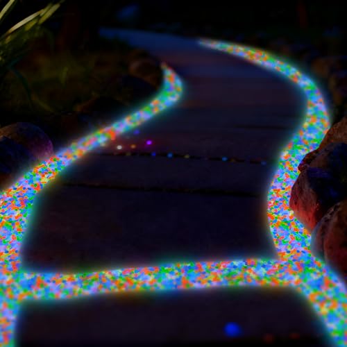 400pcs Glow in the Dark Rocks for Outdoor Garden & Aquarium – Blue Luminous Stones for Landscaping, Pathway, Patio, Driveway, Walkway, Fish Tank, Plant Pots - color: Blue