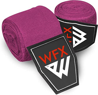 WFX Boxing Hand Wraps 3.5 4.5 Meter Martial Arts Bandages Inner Gloves Wrist Support Straps Punching Under Hand Knuckles Heavy Elasticated Training Bag Mitts Muay Thai - color: Pink, size: 3.5 M