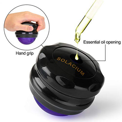 Solacium Manual Massage Roller Ball - Massager and Therapy Tool for Sore Muscles, Shoulders, Arms, Neck, Back, Feet, Body, Deep Tissue, Stiffness, Joint Pain, Stress Relief - color: Purple