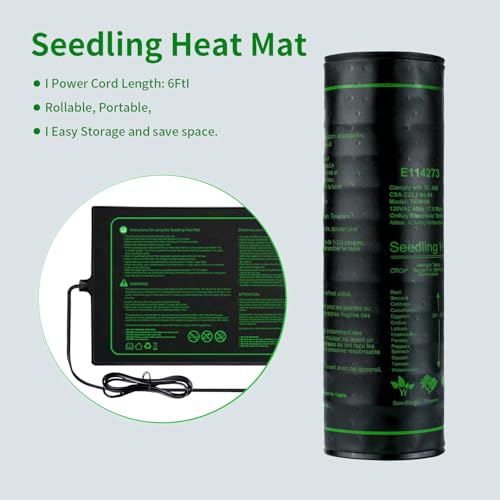 Upgrade 20" x 10" Durable Waterproof Seedling Heat Mat with ETL Certified, Warm Hydroponic Heating Pad for Germination,Indoor Plant Gardening and Cutting, Brewing and Seed Starting Greenhouse - style: 20"x10" Heat Mat -Upgrade Version