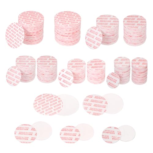 PATIKIL 20/24/28/30/38mm/0.79/0.95/1.1/1.18/1.5" Foam Lid Liner, 500pcs Adhesive Round PS Pressure Sensitive Seals for Plastic Glass Jar Bottle Cap Canning Vials Seals Red Text, White - size: 0.79/0.95/1.1/1.18/1.5 Inch