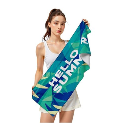 Cooling Sports Towel 39"X11.8" Cold Feeling Towel for Gym Fitness Running Yoga Pilates Soft Quick Dry Breathable Lightweight Camping Towel Summer Hiking Climbing Workout Essentials(Dark Green) - color: Dark Green