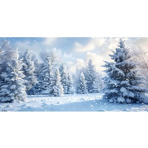 YongFoto Fish Tank Background - 24x16 inch Winter Snow Scene Aquarium Backdrop for Reptile Terrarium & Bearded Dragon Habitat - color: White, size: 24x16in/60x40cm