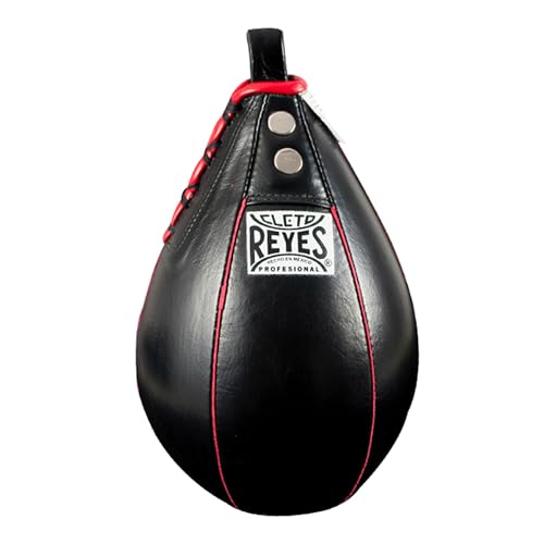 CLETO REYES Platform Leather Punching Speed Bag for Boxing, MMA, Muay Thai, Training Equipment - color: Black, size: Large