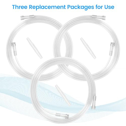 5 Foot High Flow Oxygen Tube Extension - Transparent, Crush Resistant, PVC, Pack of 3 Tubes - size: 3PCS Oxygen Extension Tubing-5 Ft