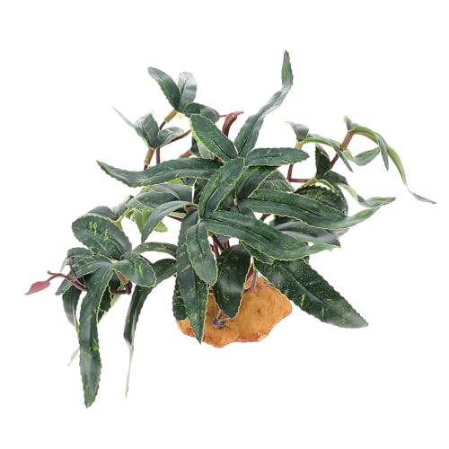 Cabilock Artificial Plants Reptile Pet Case Plant Decor, Simulated Dark Green Environment Ornament for Reptiles, Aquarium Landscape Accessory for Terrarium Decoration
