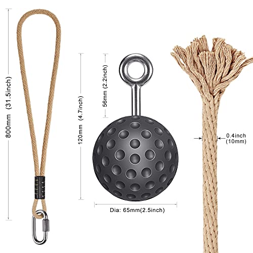 SELEWARE Pull Up Ball, Climbing Grip Attachment for Strength Training | Non-Slip Design Improves Grip Strength, Targets Forearms and Hands, Fits Chin Ups, Kettlebells and Resistance Workouts - color: Black