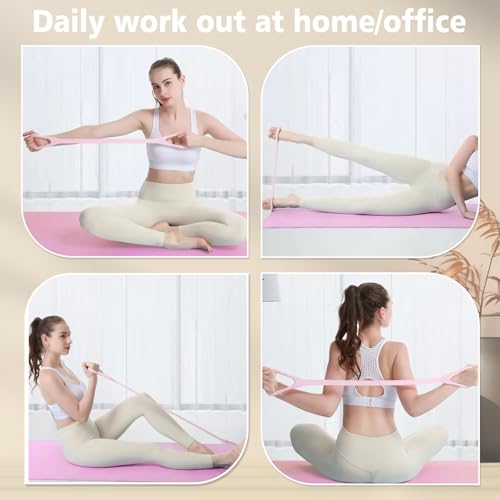 Figure 8 Fitness Resistance Bands with Handles for Working Out - color: Pink