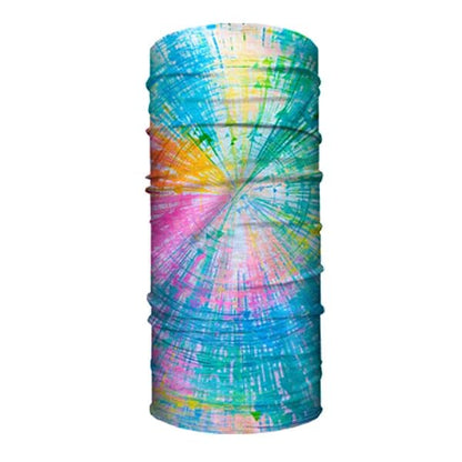 S A Soul of Adventure Single UV Face Shield | UV 30+ Multipurpose Neck Gaiter Balaclava for Adults - color: Rainbow Spiral