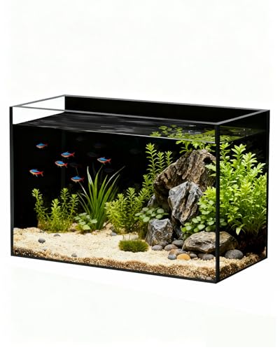 5 Gallon Fish Tank 4.8 Gallon, Small Aquarium Fish Bowl Ultra Clear Rimless Design for Betta Goldfish Snails Shrimp Aquatic Planting - color: Black, size: 4.8 Gallon