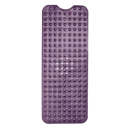 Bath Mat – 40 x 16 Inch Long Non-Slip Bathtub & Shower Mat with Suction Cups – Large PVC Bathroom Mat with Drain Holes for Tub & Shower (Bath - 40x16 Purple) - color: Purple