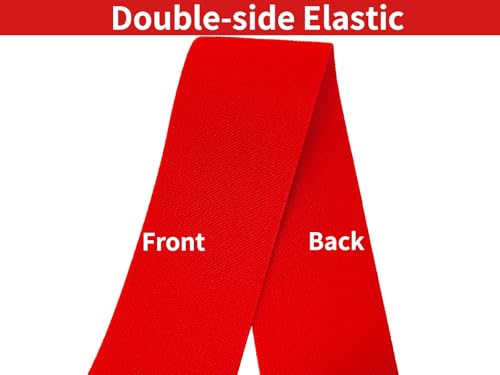 Red Blue Wide Knit Elastic Band 3" x 5yd for Sewing - color: Red #34