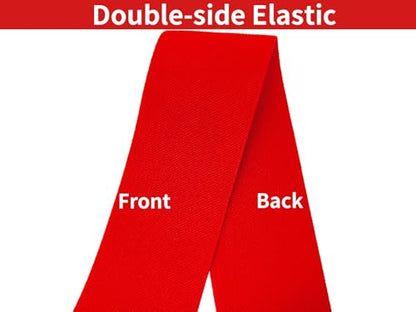 Red Blue Wide Knit Elastic Band 3" x 5yd for Sewing - color: Red #34