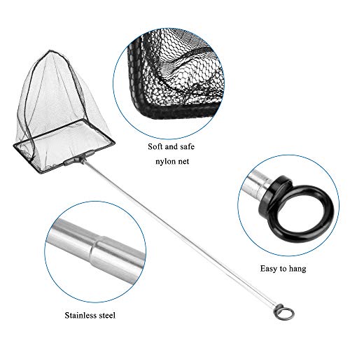 Aquarium Fish Net with Extendable Stainless Steel Long Handle Fine Mesh Net for Fish Tank