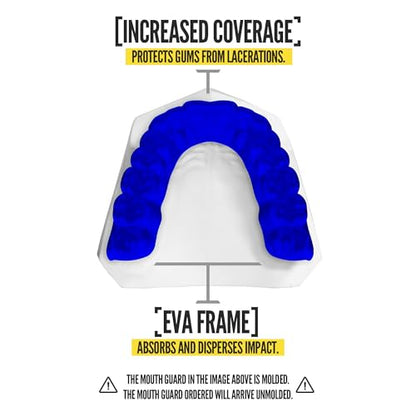 2 Pack Nxtrnd Classic Mouthguard, Custom Fit Sports Mouthpiece for Football, Boxing, MMA, Basketball, Hockey, Lacrosse, Youth & Adult (Blue) - color: Blue