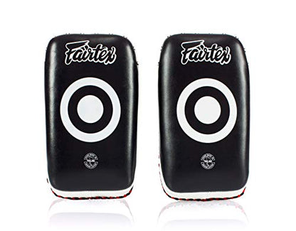 Fairtex Curved Muay Thai Pads, Kickboxing Punching Kicking Striking Shield - color: Black/White, size: Small