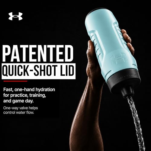 Under Armour Squeeze Water Bottles, 32 oz Water Bottles, Sideline Sports Water Bottle with Quick-Shot Lid, Quick & Easy Hydration, Gym Water Bottles, Squeeze Bottle, 1 32oz Bottle - color: Breeze Blue