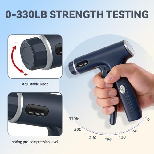 Digital Hand Dynamometer, 2-in-1 Adjustable Grip Strength Tester | LCD Backlit Display, Non-Slip Handle,Reinforced Adjust Knob for Hand Therapy,Athletes Forearm Training;Batteries Not Included
