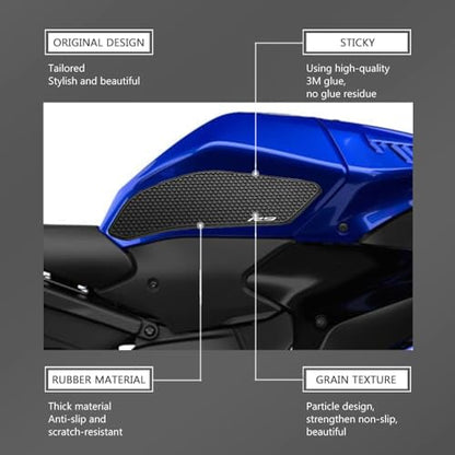 Fit For YAMAHA YZFR9 YZF R9 YZF-R9 2025 2026 Motorcycle PVC Non-Slip rubber side fuel tank pad YZF R9 Tank Pads Protector Stickers Decal Gas Knee Grip Traction Pad Side StickeR