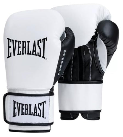 Everlast Powerlock OG Boxing Gloves - color: WHT/BLK, size: 16 oz