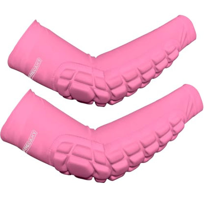 Frelaxy Elbow Pads, Padded Arm Sleeves for Volleyball and Football, 2 Pack - color: Pink, size: Large