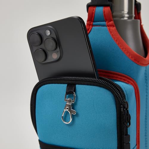 VAKAER Magnetic Gym Bag, Water Bottle Carrier Holder with Phone Pocket & Adjustable Strap,10 Ultra-Strong Magnets Stick to Fitness equipment, Workout Accessories Pouch for Women & Men, Blue - color: Blue