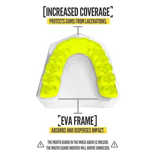 2 Pack Nxtrnd Classic Mouthguard, Custom Fit Sports Mouthpiece for Football, Boxing, MMA, Basketball, Hockey, Lacrosse, Youth & Adult (Neon Yellow) - color: Neon Yellow