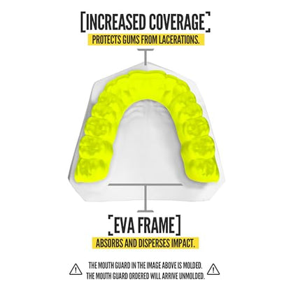 2 Pack Nxtrnd Classic Mouthguard, Custom Fit Sports Mouthpiece for Football, Boxing, MMA, Basketball, Hockey, Lacrosse, Youth & Adult (Neon Yellow) - color: Neon Yellow