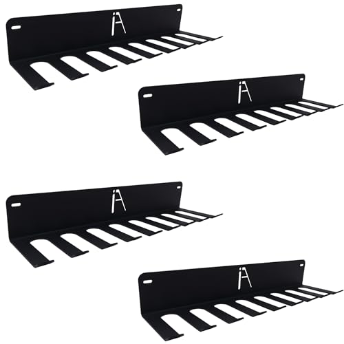 Gym Storage Rack Wall Mount 4 Pack, 9-Hook Cable Attachment Organizer, USA - style: OMEGA GYM RACK (4-PACK)