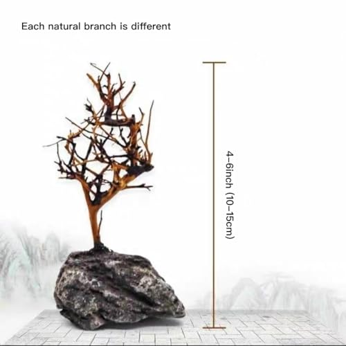 2pcs Small Bonsai Aquarium Tree,4-6inch,Handmade Aquarium Bonsai Tree Aquarium Decor Tree