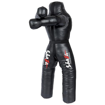 Shaza MMA BJJ Wrestling Throwing Dummy Bag, Durable PU Leather, Unfilled - size: 48 inch | 120 cm