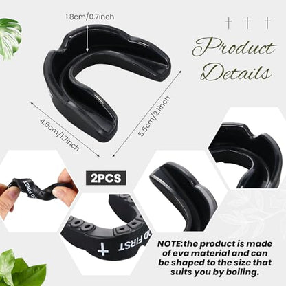 Yaomiao 2 Pcs Mouth Guards Christian Teeth Guards Sport Game Guard & Case Religious MouthGuard Soccer Football Basketball Baseball Wrestling Lacrosse Rugby Boxing Taekwondo - size: Adult, style: Black & God