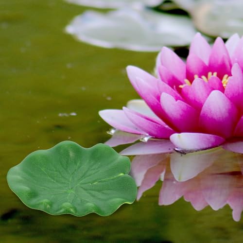 Beaupretty 10pcs 10cm Fake Lotus Leaves Floating Simulated Fish Tank Plants Pool Pond Decor Artificial Water Lily Pads for Aquarium and Home Garden Display
