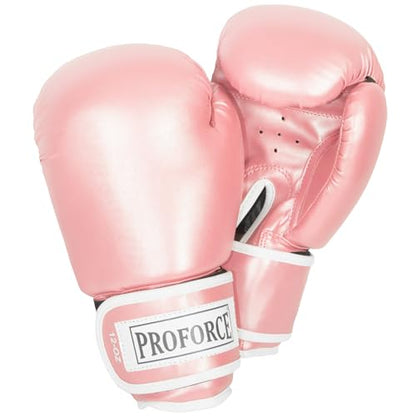 ProForce Unisex Leatherette Boxing Gloves - color: Metallic Pink, size: 14 oz.