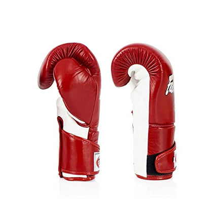 Fairtex BGV6 Angular Boxing Gloves, Locked Thumb Muay Thai MMA Kickboxing - color: Red/White, size: 16oz