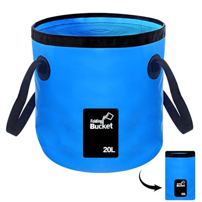 Collapsible Buckets, Camping Water Storage Container 5 Gallon(20L) Portable Folding Bucket Wash Basin