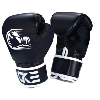 CKE Boxing Gloves for Kids Ages 5-12, Beginner Punch Bag Training Gloves - color: Black-02