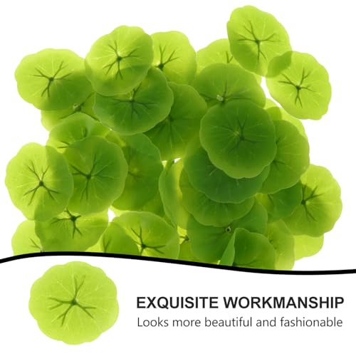 Luxshiny 40pcs Lifelike Imitation Lotus Leaves 6cm Water Lily Pads Artificial Floating Pond Decor for Aquarium Fish Tank and Home Garden Display