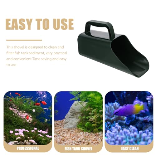 Balacoo Aquarium Sand Cleaner: Plastic Fish Tank Cleaner - Thickened Aquarium Sand Scoop, Cleaning Pan Scoop Shovel for Home Fish Tank Garden - Black