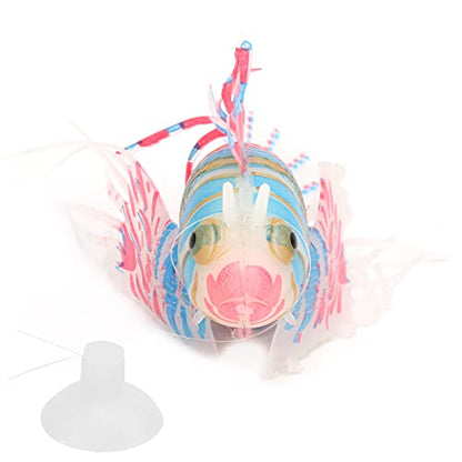 Artificial Glowing Fish, Fish Tank Floating Fake Tropical Angel Fish with Suction Cup, Silicone Colorful Fish Tank Simulation Fish Luminous Aquarium Floating Ornaments for Aquarium Tank(Pink Blue)